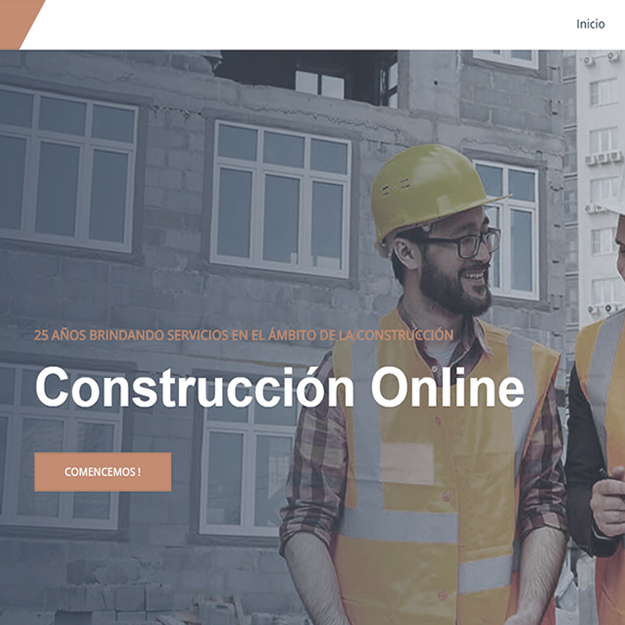 Captura de pantalla del sitio web Construcción Online